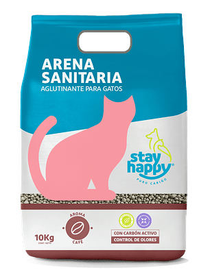 Arena stay happy agutinante 10kg aroma café
