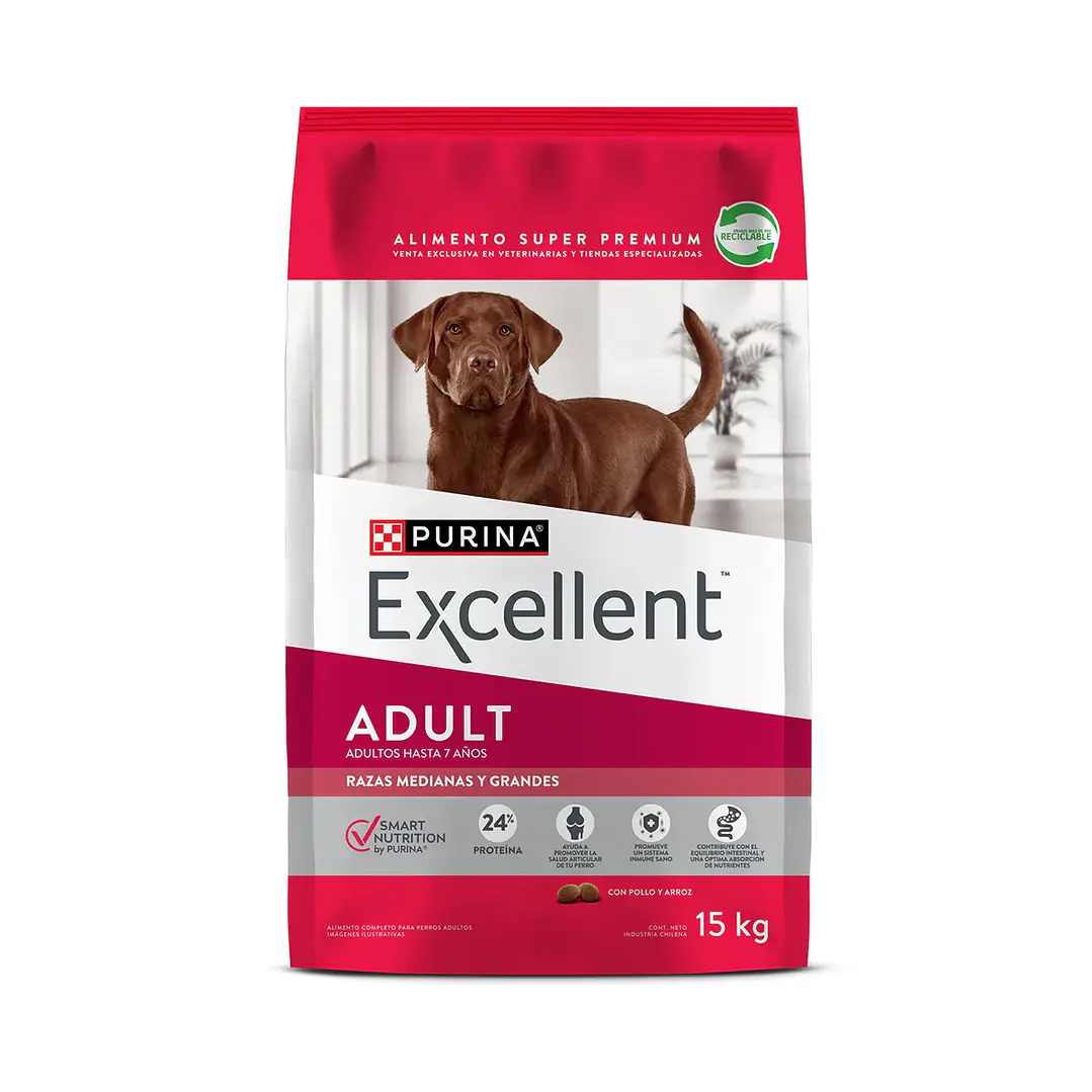 Purina excellent adultos razas medianas y grandes 15 kg 1