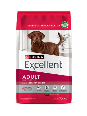 Purina excellent adultos razas medianas y grandes 15 kg