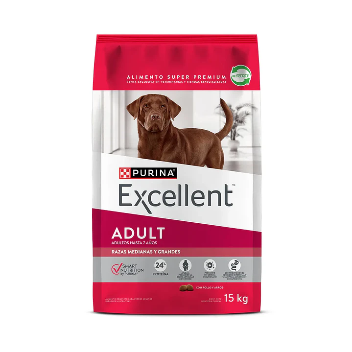 Purina excellent adultos razas medianas y grandes 15 kg 1