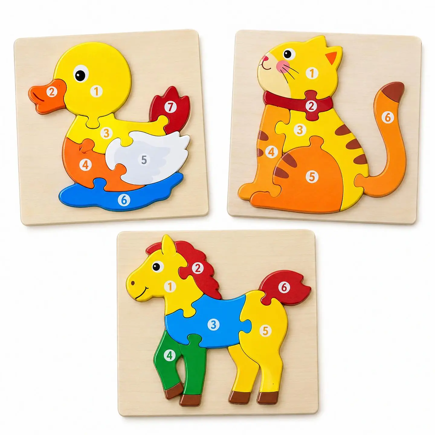 PUZZLE MADERA DE ANIMALES NUMERADOS 1