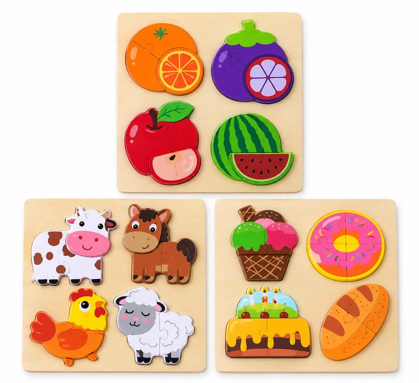PUZZLE ENCAJE DE FRUTAS, ANIMALES Y ALIMENTOS 1