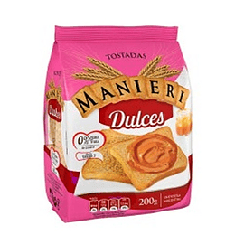 TOSTADAS "MANIERI" DULCES X 200 GRS.