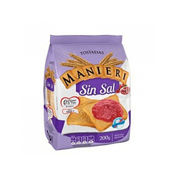 TOSTADAS "MANIERI" SIN SAL X 200 GRS.