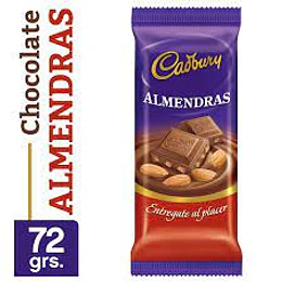 CHOC."ALMENDRAS" CADBURY X 82 GRS 