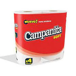 HIGIENICO "CAMPANITA" SOFT X 4 UNID (30 METROS)