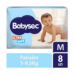 PAÑALES BABYSEC ** M ** ULTRA SOFT X 8 UNID 