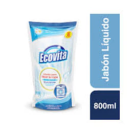 *DOY PACK X 800 ML* JABON LIQUIDO "ECOVITA" EVOLUTION (CELESTE)