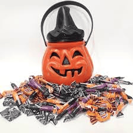 CALABAZA "HALLOWEEN" + 40 CARAMELOS EN TIRAS 