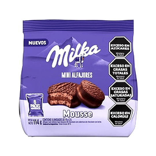 MINI ALFAJOR *MILKA MOUSSE* BOLSA X 114 GRS 