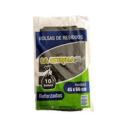 ** 45 X 60 ** BOLSA P/RESIDUOS REFORZADAS "LA ESTRELLA" X 10U