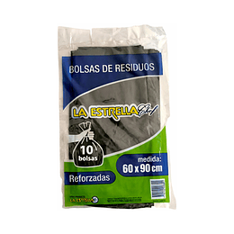 ** 60 X 90 ** BOLSA P/RESIDUOS REFORZADAS "LA ESTRELLA" X 10U