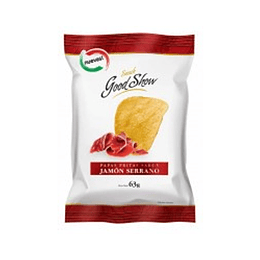 * X 53 GRAMOS * PAPAS "GOOD SHOW" JAMON SERRANO 