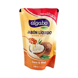 *DOY PACK X 220* JABON LIQUIDO ALGABO "COCO Y MIEL"