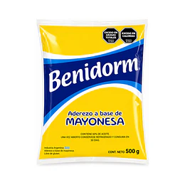 * X 500 CC * ADEREZO A BASE DE MAYONESA "BENIDORM" 