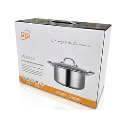 * X 20 CM * CACEROLA ACERO INOXIDABLE "COOL BAZAR" (CY2603-20)