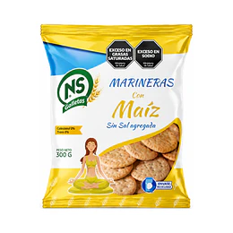 GALLETAS "NS" MAIZ S/SAL X 300 GRS.