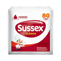 SERVILLETAS "SUSSEX" CLASICAS X 80 UNIDADES 