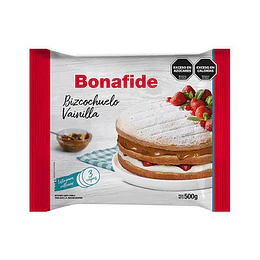 BIZCOCHUELO REDONDO "BONAFIDE" VAINILLA X 500 GRS