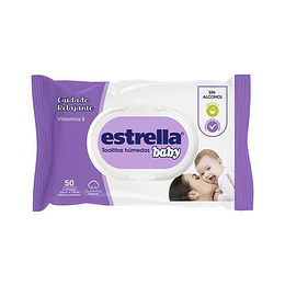 *X 50U* TOALLITAS HUMEDAS "ESTRELLA BABY" VIOLETAS