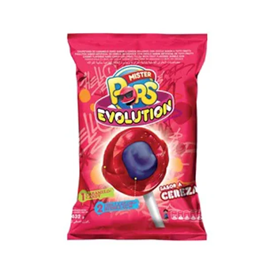 BOLSA CHUP.EVOLUTION CEREZA X 24 UNID.
