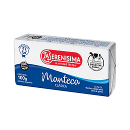 ** X 100 GRAMOS ** MANTECA CLASICA "LA SERENISIMA" 