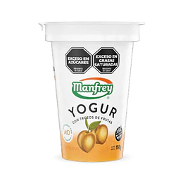 *CON TROZOS DE FRUTAS* YOGURT "MANFREY" DURAZNO X 150 GRS 