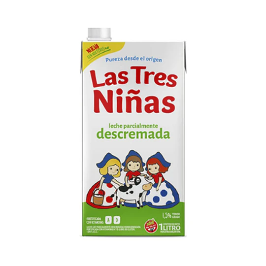 *LAS TRES NIÑAS* LECHE DESCREMADA X 1 LITRO