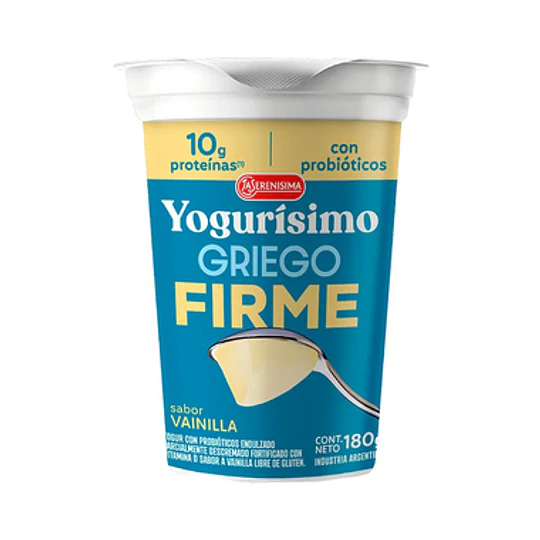YOGURISIMO GRIEGO FIRME VAINILLA X 180 GRS 
