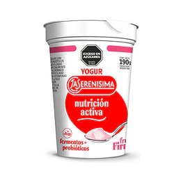 *ENTERO* YOGUR FIRME "LA SERENISIMA" NUTRI.ACTIVA FRUTILLA X 190 GRS 