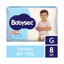 PAÑALES BABYSEC ** G ** ULTRA SOFT X 8 UNID 