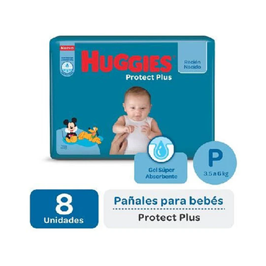 *CELESTE* PAÑALES HUGGIES (P) X 8 UNIDADES 