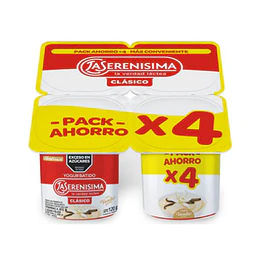** PACK X 4 UNID ** YOGUR "LA SERENISIMA" ENTERO VAINILLA 
