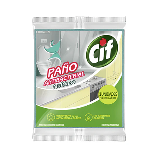 *PACK X 3 CELESTE* PAÑO BALLERINA ** CIF ** MULTIUSO 