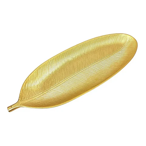 Bandeja Centro De Mesa Hoja De Madera 60 Cms