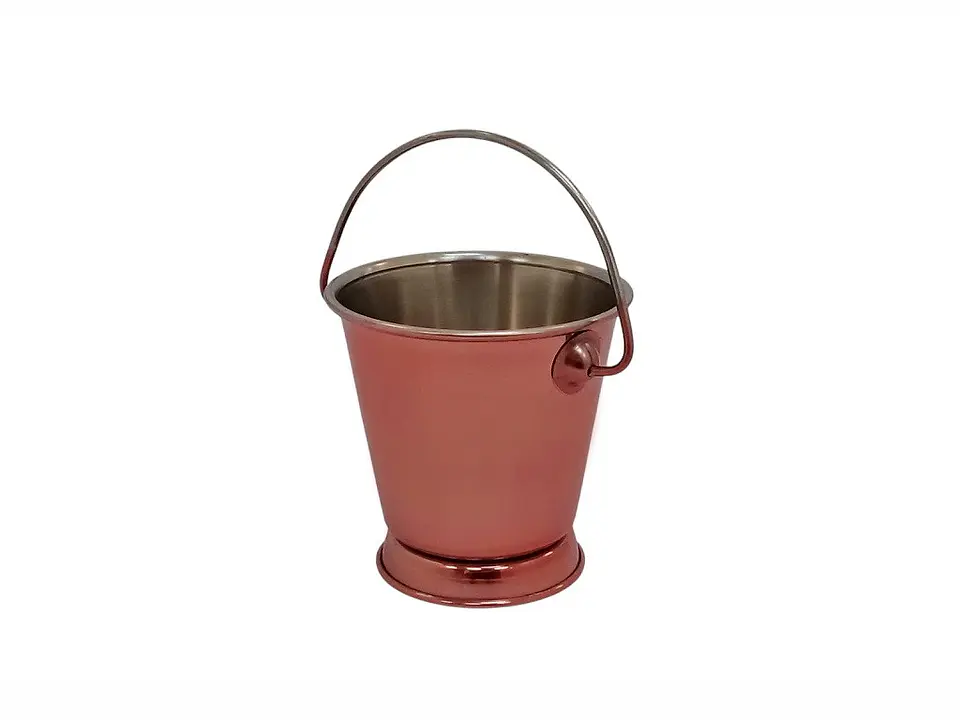 Balde De Acero Con Lacado De Cobre De 9 Cms 1