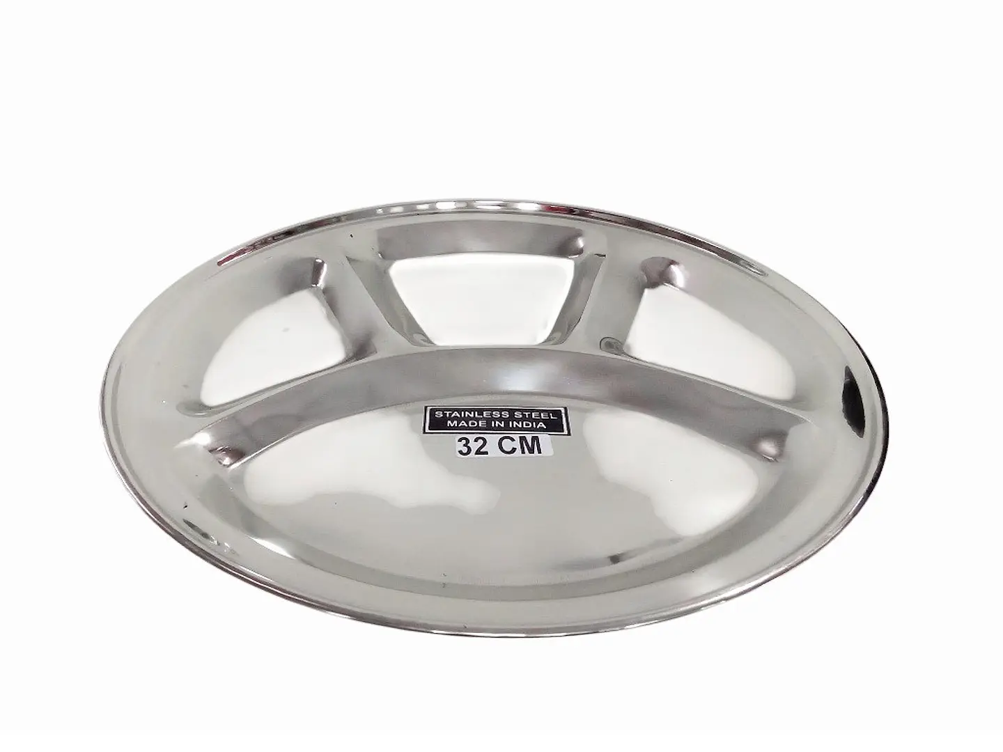 Bandeja Redonda De Acero Con Division De 32 Cms 1