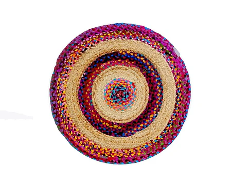 Bajada De Cama De Jute Redondo De 70cms