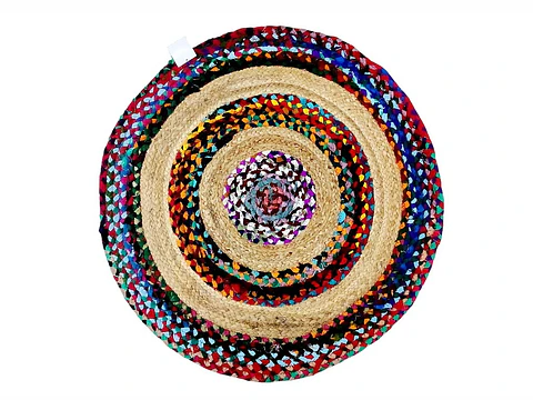 Bajada De Cama De Jute Redondo De 80cms