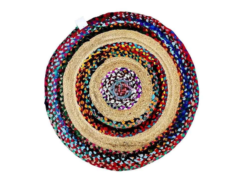Bajada De Cama De Jute Redondo De 80cms 1
