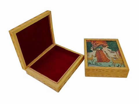 Caja Cuadrada De Madera