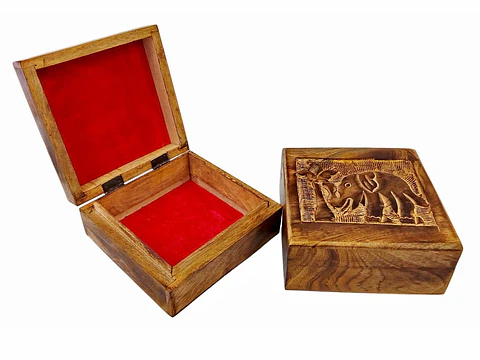 Caja De Madera Cuadrada