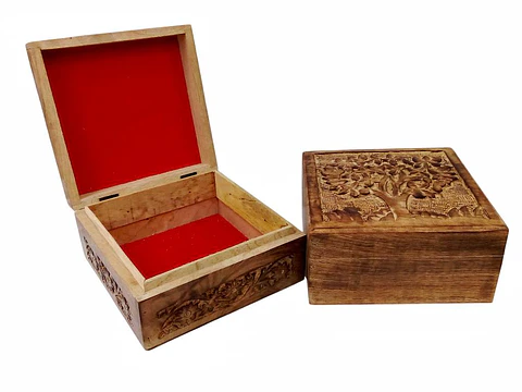 Caja De Madera Cuadrada