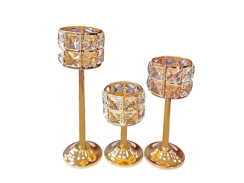 Candelabro De Metal Set De 3 Pzas