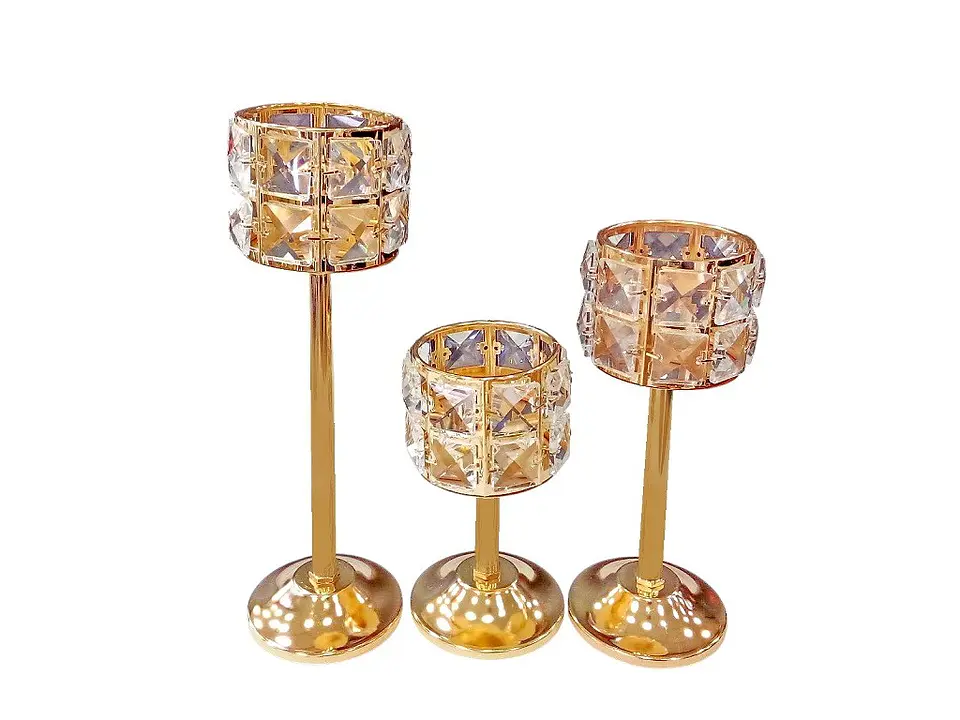 Candelabro De Metal Set De 3 Pzas 1
