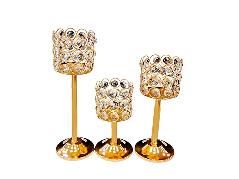 Candelabro De Metal Set De 3 Pzas