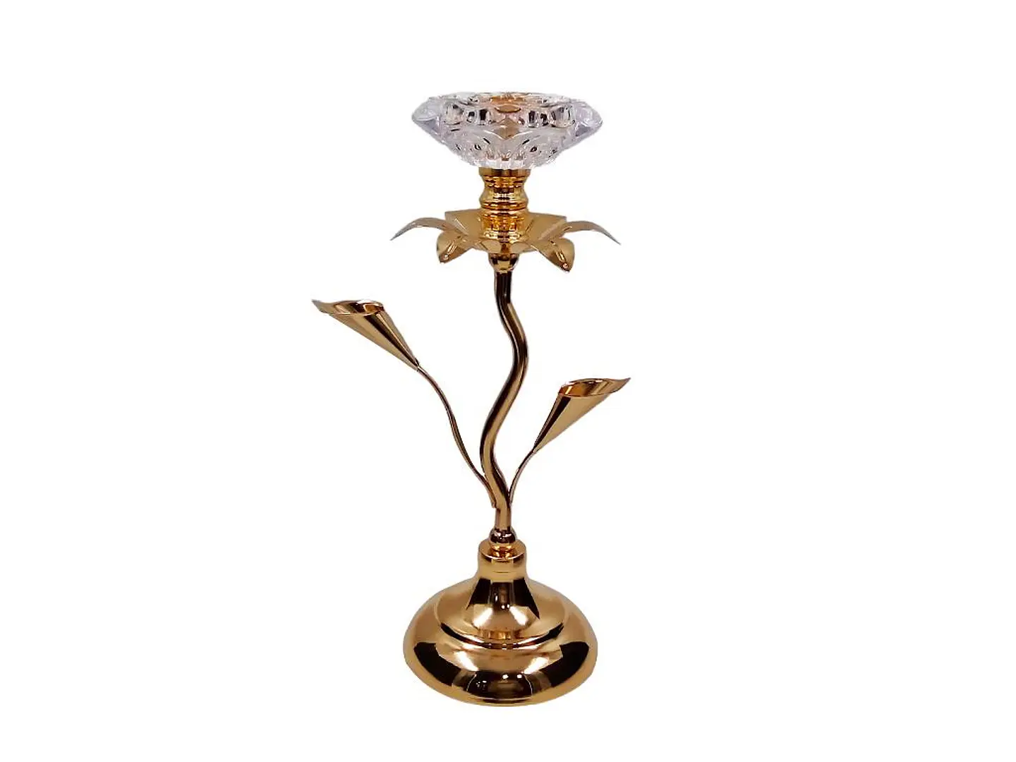 Candelabro Dorado De Vidrio 1