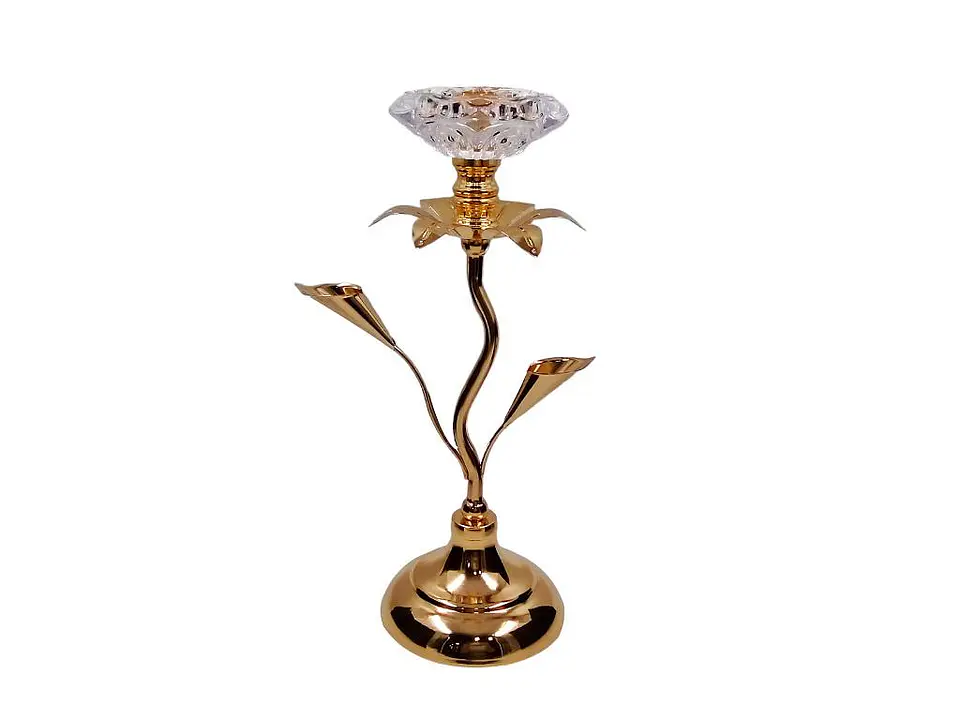 Candelabro Dorado De Vidrio 1