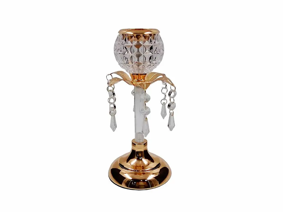 Candelabro Dorado De Vidrio 1