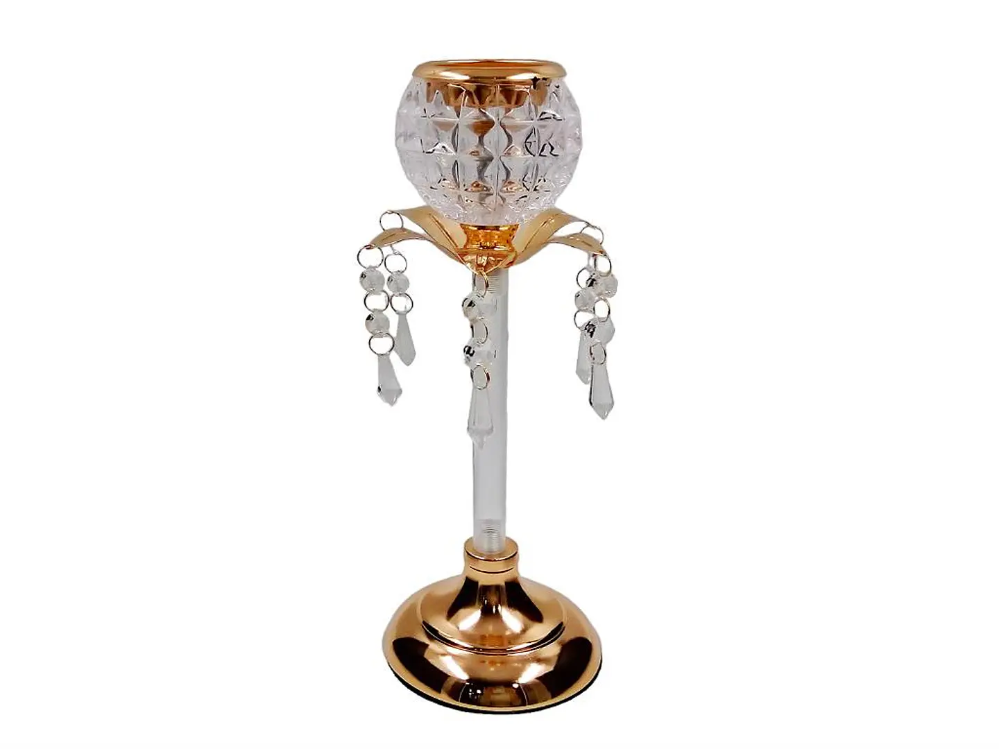 Candelabro Dorado De Vidrio 1